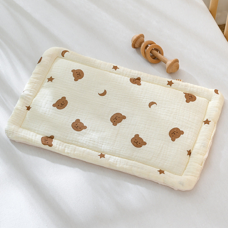 Cotton Gauze Baby Pillow Cushion, Soft Velvet Bean Pillow for All Seasons