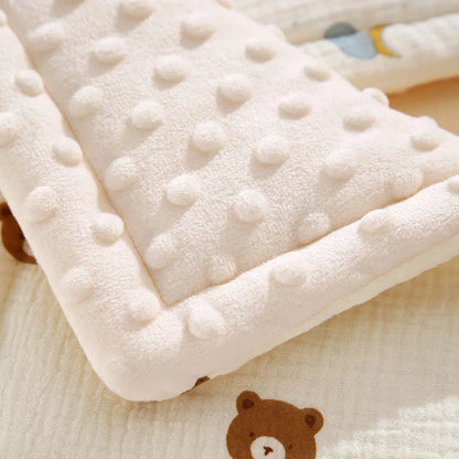 Cotton Gauze Baby Pillow Cushion, Soft Velvet Bean Pillow for All Seasons