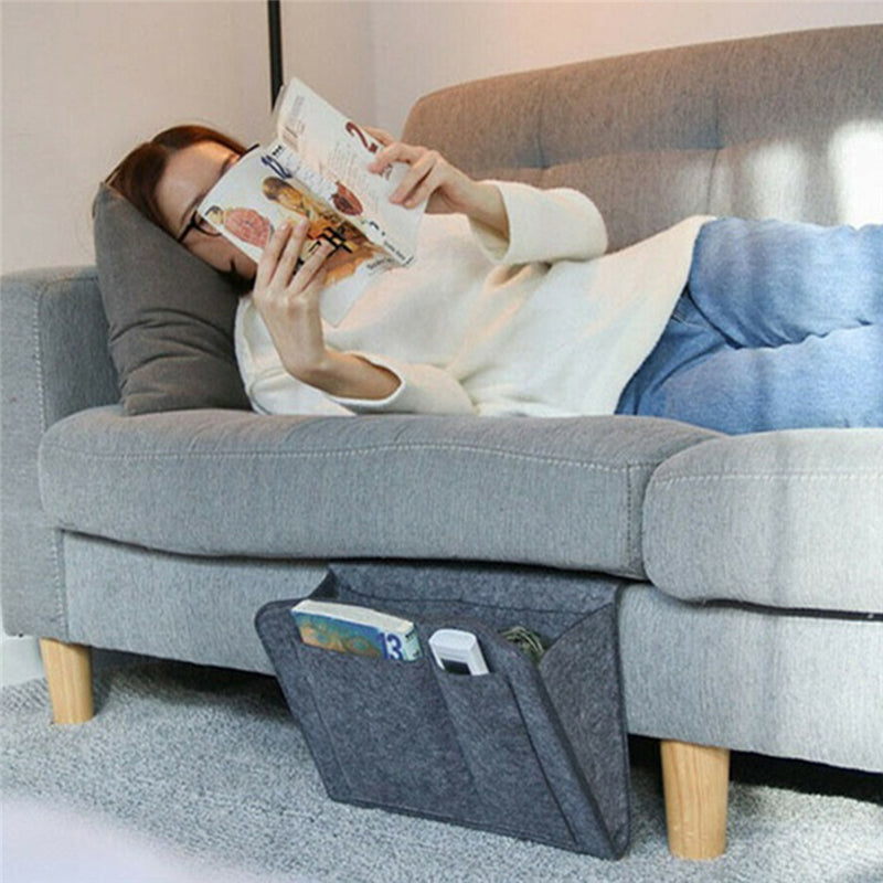 Felt Bedside Storage Bag Couch Storage Organiser Bed Holder Pockets For Remote Control 2