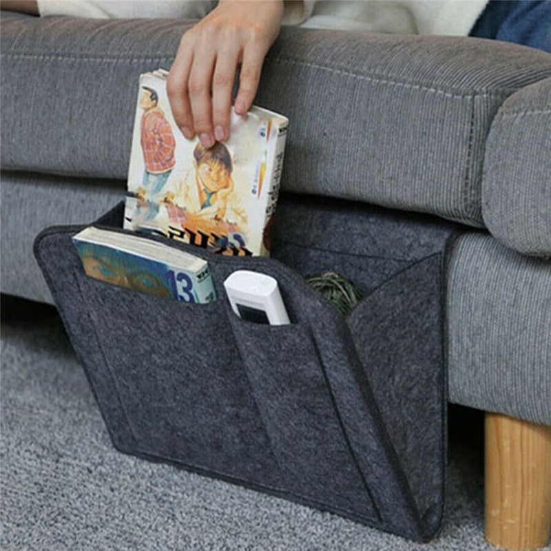 Felt Bedside Storage Bag Couch Storage Organiser Bed Holder Pockets For Remote Control 5