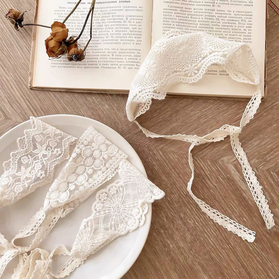 Baby Hair Accessories Hollow Headbands For Girls Elastic Lace White Floral Sweet Princess Hairband  1