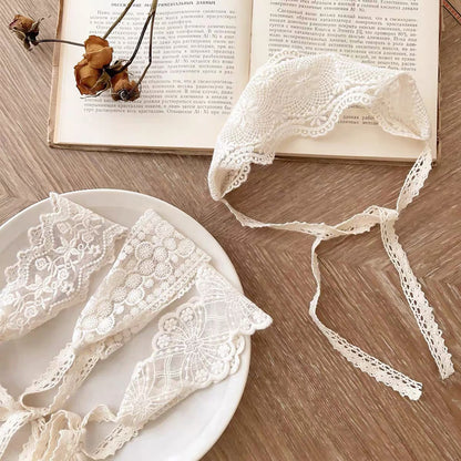 Baby Hair Accessories Hollow Headbands For Girls Elastic Lace White Floral Sweet Princess Hairband  1