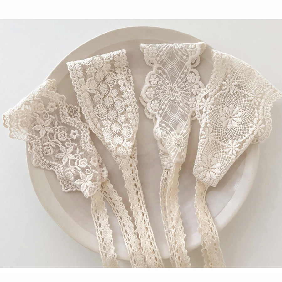 Baby Hair Accessories Hollow Headbands For Girls Elastic Lace White Floral Sweet Princess Hairband  2