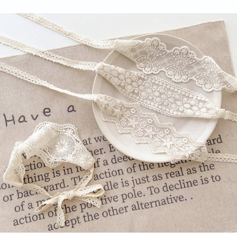 Baby Hair Accessories Hollow Headbands For Girls Elastic Lace White Floral Sweet Princess Hairband  3