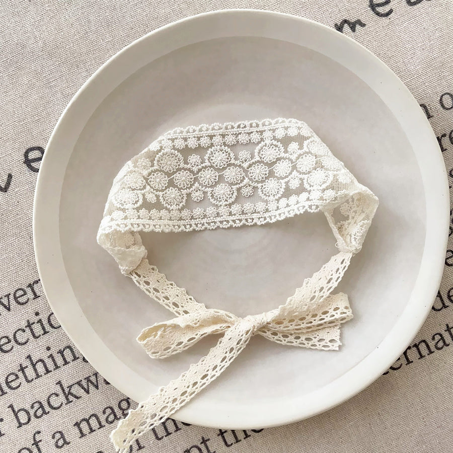 Baby Hair Accessories Hollow Headbands For Girls Elastic Lace White Floral Sweet Princess Hairband  6