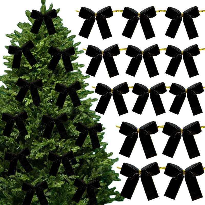 Christmas Bow Red Gold Velvet Mini Tree Bow For Home Decor Wedding Decor Navidad New Year Party DIY 1