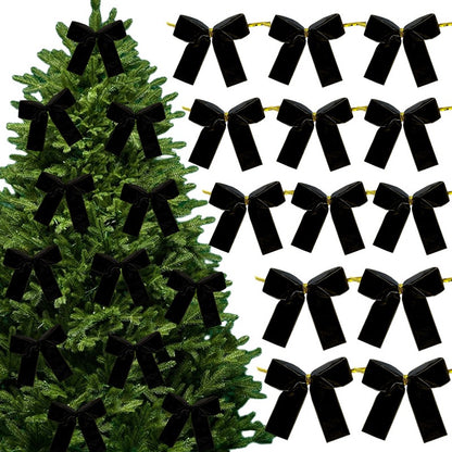 Christmas Bow Red Gold Velvet Mini Tree Bow For Home Decor Wedding Decor Navidad New Year Party DIY 1