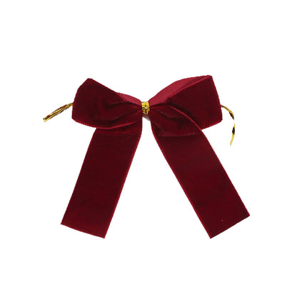 Christmas Bow Red Gold Velvet Mini Tree Bow For Home Decor Wedding Decor Navidad New Year Party DIY 10
