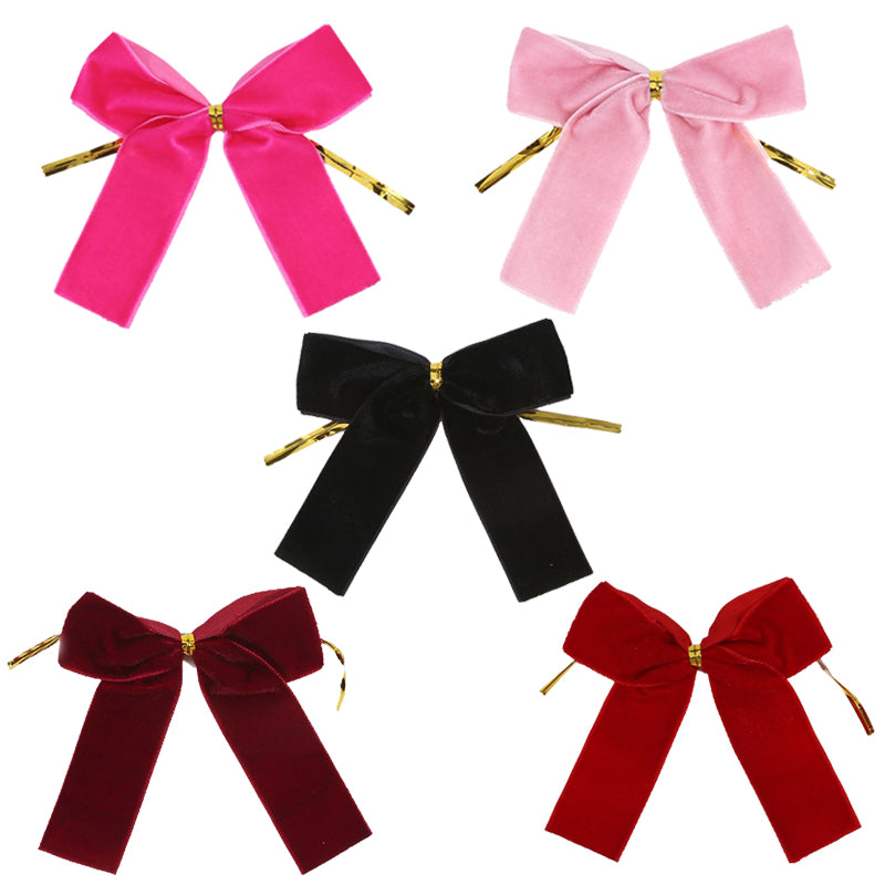 Christmas Bow Red Gold Velvet Mini Tree Bow For Home Decor Wedding Decor Navidad New Year Party DIY 5