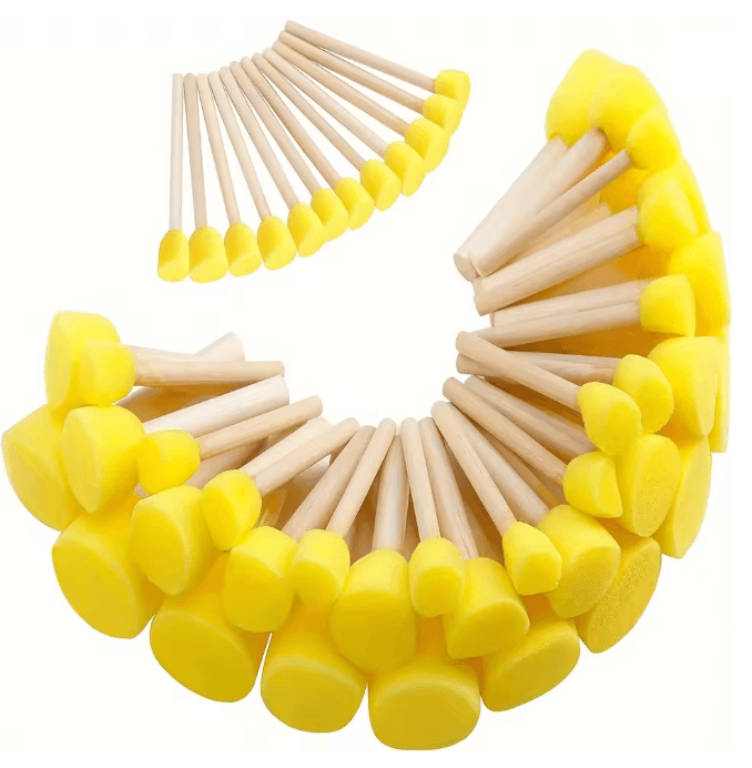 Yellow Mushroom Head Sponge Brush Set