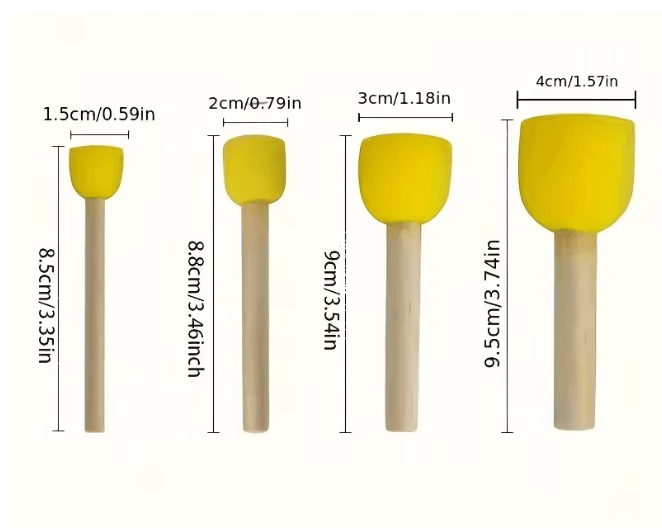 Yellow Mushroom Head Sponge Brush Set 1