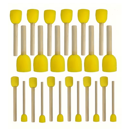 Yellow Mushroom Head Sponge Brush Set 5