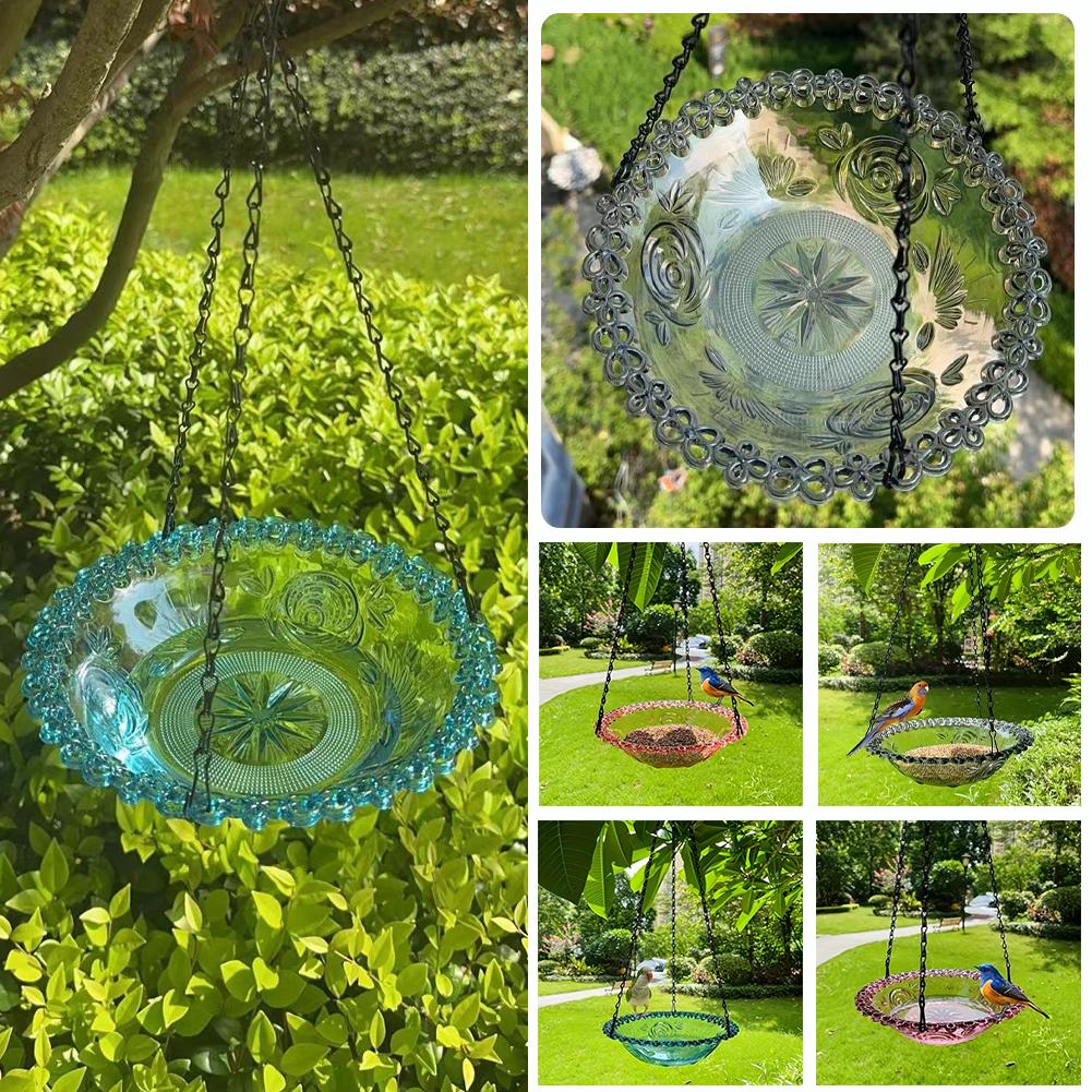 Bird Feeder Outdoor Hanging Decorative Bird Bath Garden Courtyard Feeder 5