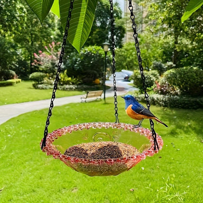 Bird Feeder Outdoor Hanging Decorative Bird Bath Garden Courtyard Feeder 8