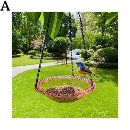 Bird Feeder Outdoor Hanging Decorative Bird Bath Garden Courtyard Feeder 2