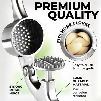 Stainless Steel Garlic Press And Mincer Garlic Peeler And Cleaning Brush Ginger Peeler Household To 3