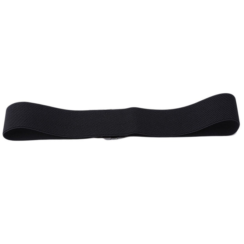 Women Elastic Band Wide Belt Black Strap Simple Down Coat Waist Belt Female Buckle Dress Decoration 2