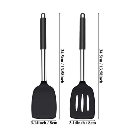 Silicone Spatula Set, Heat Resistant Non-Scratch Kitchen Utensils, Perfect for Frying, Baking & Cooking Essentials, Dish