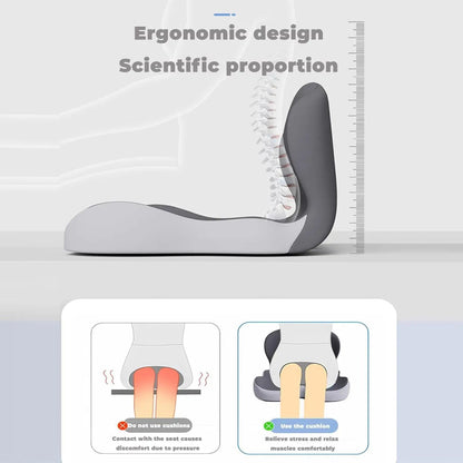 Premium Ergonomic Seat Cushion With Back Support  AllDay Comfort Pad For Office Chairs  Work From H 1