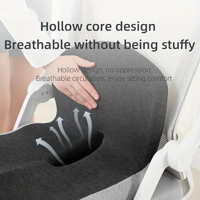 Premium Ergonomic Seat Cushion With Back Support  AllDay Comfort Pad For Office Chairs  Work From H 2