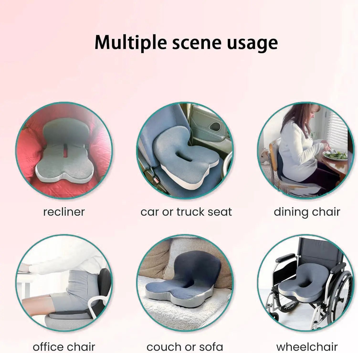 Premium Ergonomic Seat Cushion With Back Support  AllDay Comfort Pad For Office Chairs  Work From H 3