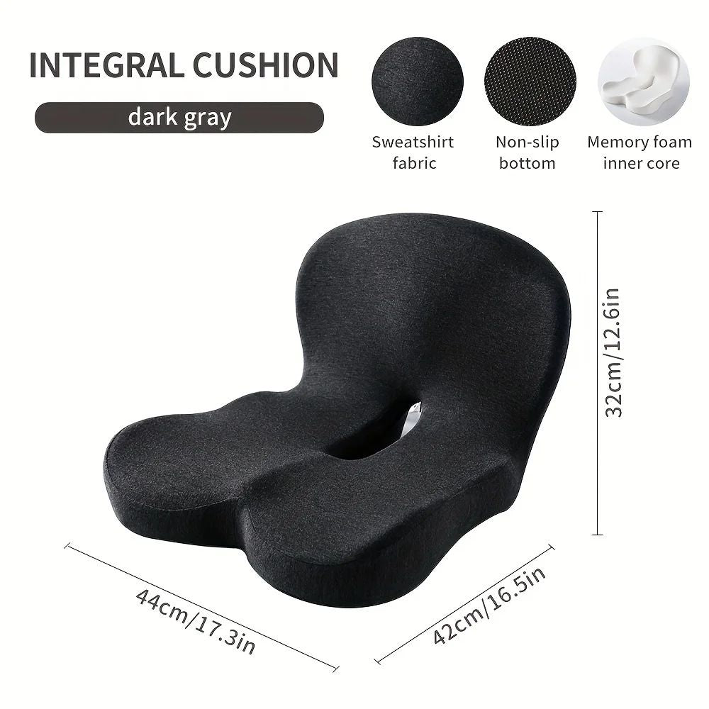 Premium Ergonomic Seat Cushion With Back Support  AllDay Comfort Pad For Office Chairs  Work From H 4