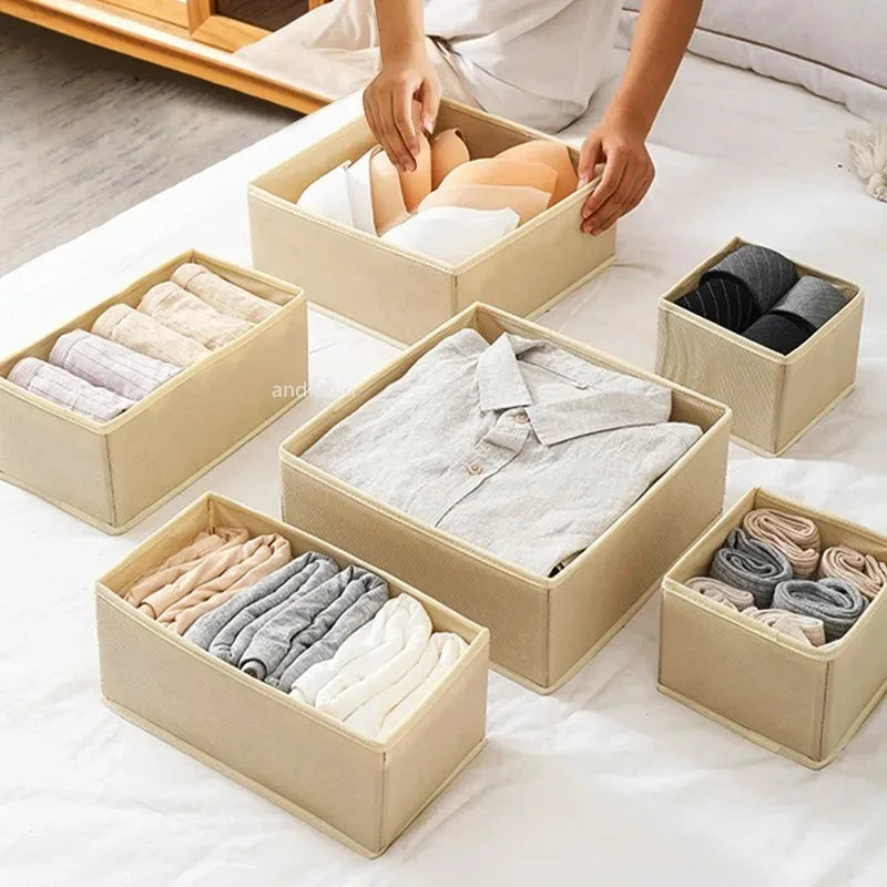 Foldable Storage Box for Underwear, Bra, Socks, Pants and Clothes Organizer