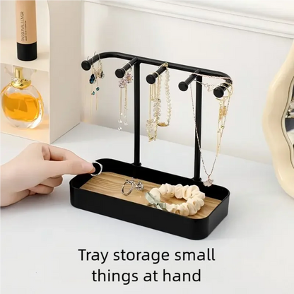 Fashion Jewelry Display Rack For Earrings Necklaces Rings Bracelets Black And White Jewelry Storage 1