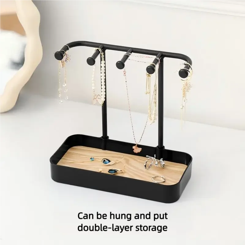 Fashion Jewelry Display Rack For Earrings Necklaces Rings Bracelets Black And White Jewelry Storage 3