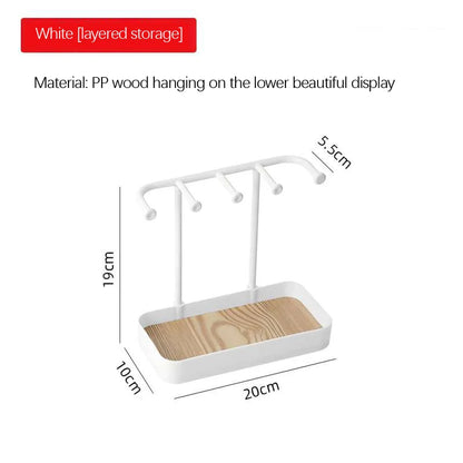 Fashion Jewelry Display Rack For Earrings Necklaces Rings Bracelets Black And White Jewelry Storage 5