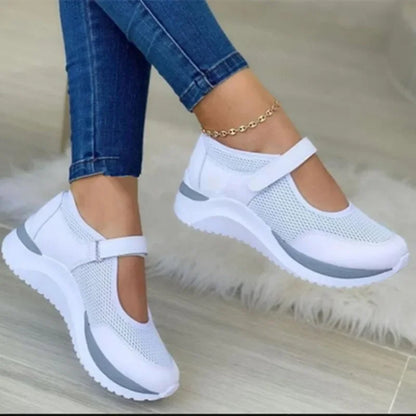 Mesh Casual Slippers Womens Round Toe Knit White Sole Shoes Stylish And Comfy 4