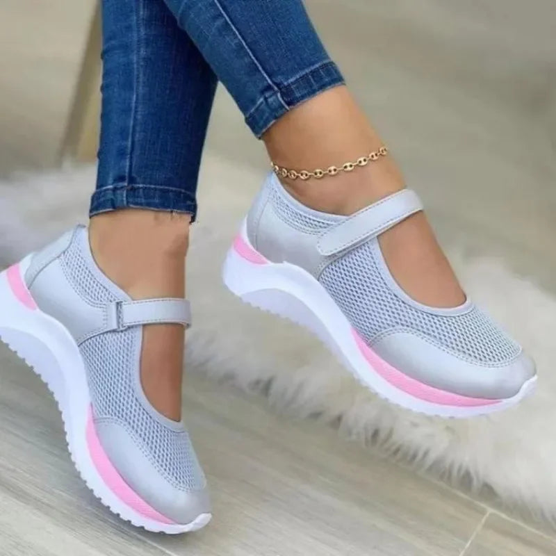 Mesh Casual Slippers Womens Round Toe Knit White Sole Shoes Stylish And Comfy 6