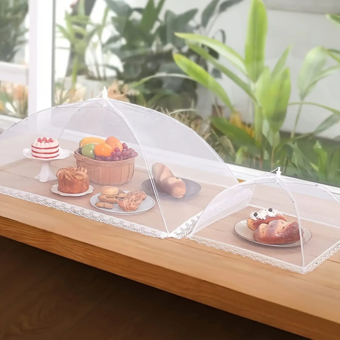 Food Cover Mesh Folding Washable Insect Proof Tables Cover, Protective Dish Covers for Home Kitchen Storage Accessories