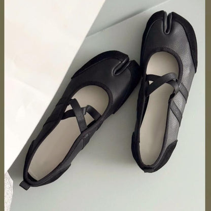 Womens Black Red Silver Ballet Flats Trainers Split Toe Ballerina Sneakers Mary Jane Summer Footwea 1