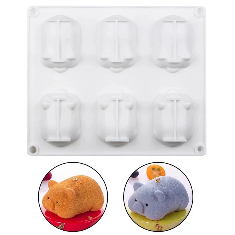 Easter Bunny Piggy Mold Silicone Jelly Mousse Dessert Cake Decor Tool For Baking And Candy Making 4