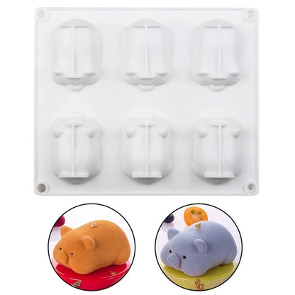 Easter Bunny Piggy Mold Silicone Jelly Mousse Dessert Cake Decor Tool For Baking And Candy Making 4