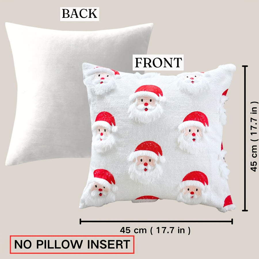 Cute Santa Claus Quilted Throw Pillow Cover, Nordic Ins Style Cushion, Luxury Decorative Pillow Cover