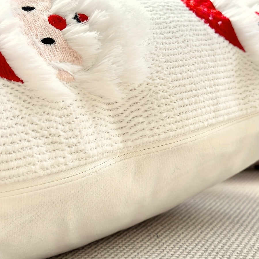Cute Santa Claus Quilted Throw Pillow Cover, Nordic Ins Style Cushion, Luxury Decorative Pillow Cover