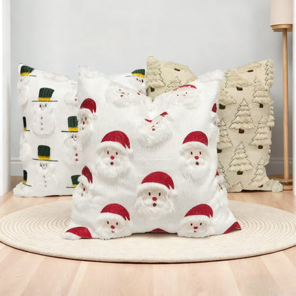 Cute Santa Claus Quilted Throw Pillow Cover, Nordic Ins Style Cushion, Luxury Decorative Pillow Cover