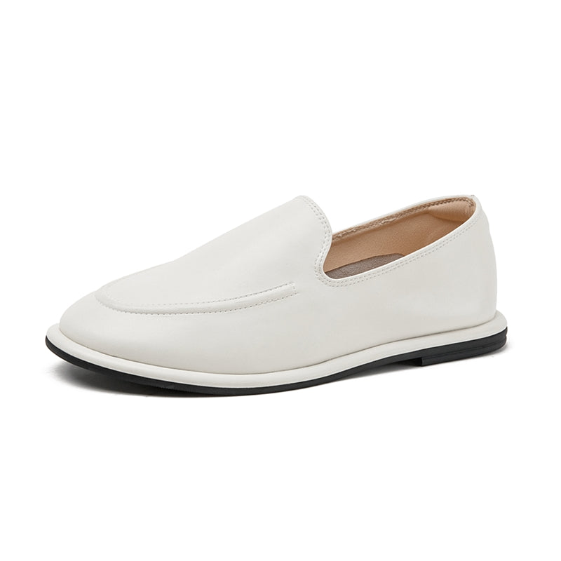 New Spring Loafers For Women Genuine Leather Round Toe Slipon Soft Flats Shoes One Foot Comfort 3