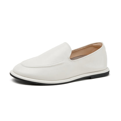 New Spring Loafers For Women Genuine Leather Round Toe Slipon Soft Flats Shoes One Foot Comfort 3