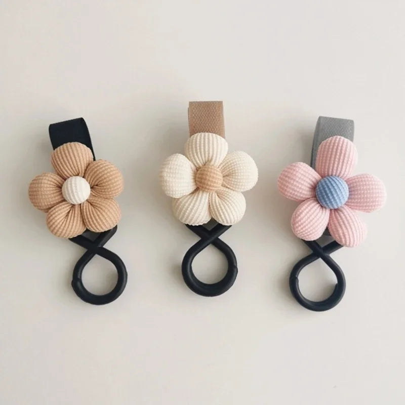 Sweet Flower Baby Stroller Hook, Multifunctional Hanging Storage Loop, Infant Cart Accessories, Ins Style