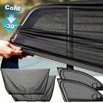 Premium Breathable Mosquito Net Window Screen Set For Front And Rear Windows UV Protection Car Suns 2