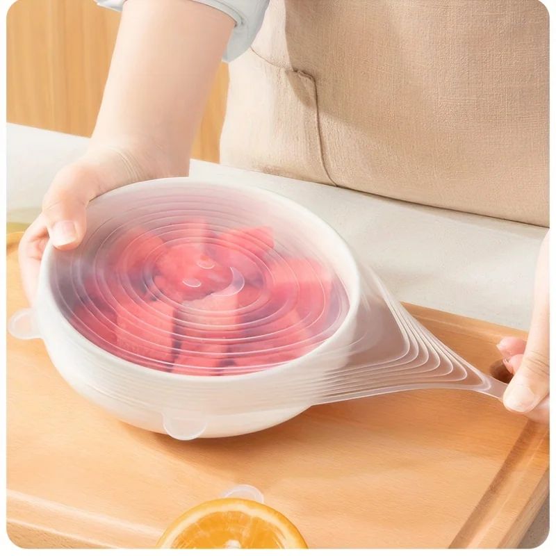 Premium 6Pack Flexible Silicone Bowl Lids  Reusable Microwave  Dishwasher Safe Food Storage Covers 2