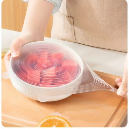 Premium 6Pack Flexible Silicone Bowl Lids  Reusable Microwave  Dishwasher Safe Food Storage Covers 2