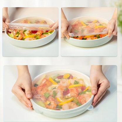 Premium 6Pack Flexible Silicone Bowl Lids  Reusable Microwave  Dishwasher Safe Food Storage Covers 5