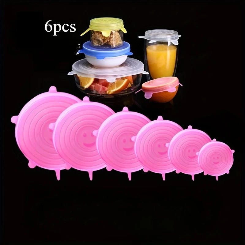 Premium 6Pack Flexible Silicone Bowl Lids  Reusable Microwave  Dishwasher Safe Food Storage Covers 10