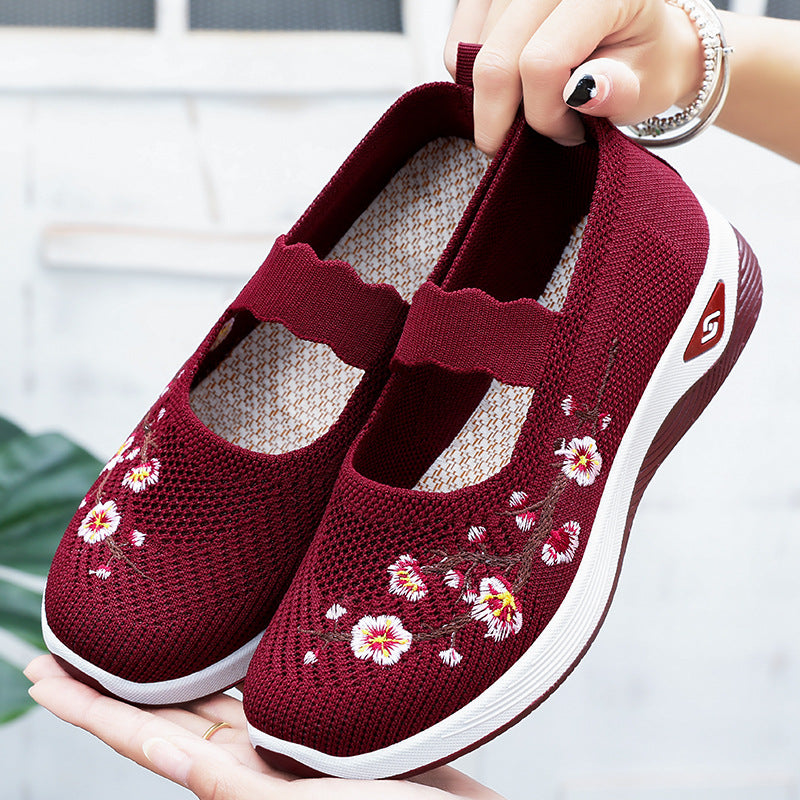 Ladies Casual Mother's Shoes Slip-On Mesh Shoes New Summer Low-Cut Sneakers for Women