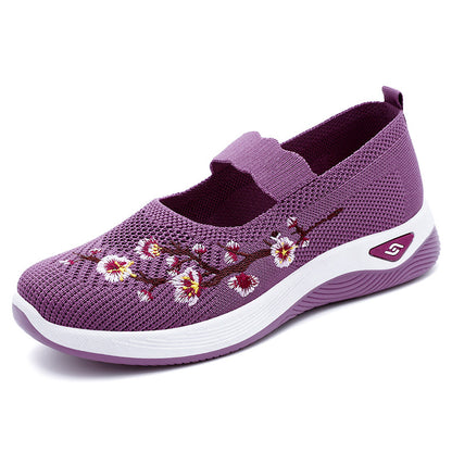 Ladies Casual Mothers Shoes SlipOn Mesh Shoes New Summer LowCut Sneakers For Women 7