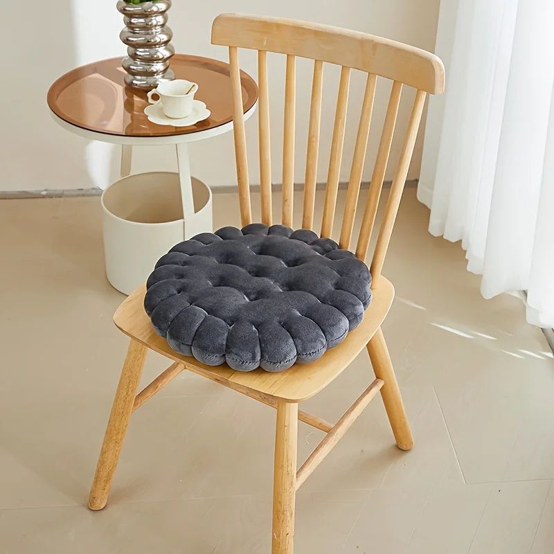 Cozy Biscuit Plush Cushion Chair Pad  Soft CookieStyle Tatami Back Pillow For Decor  Comfort 15